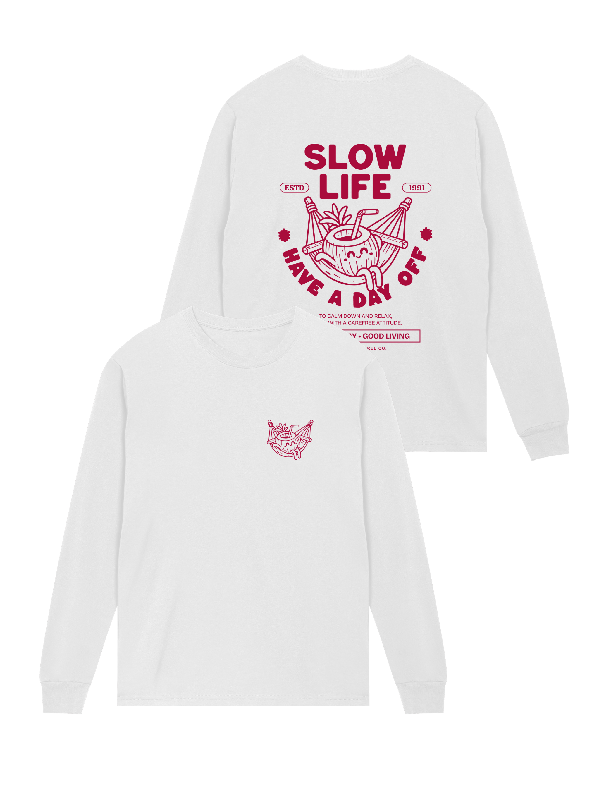 Slow Life - Herren Langarmshirt - Flamingo Apparel
