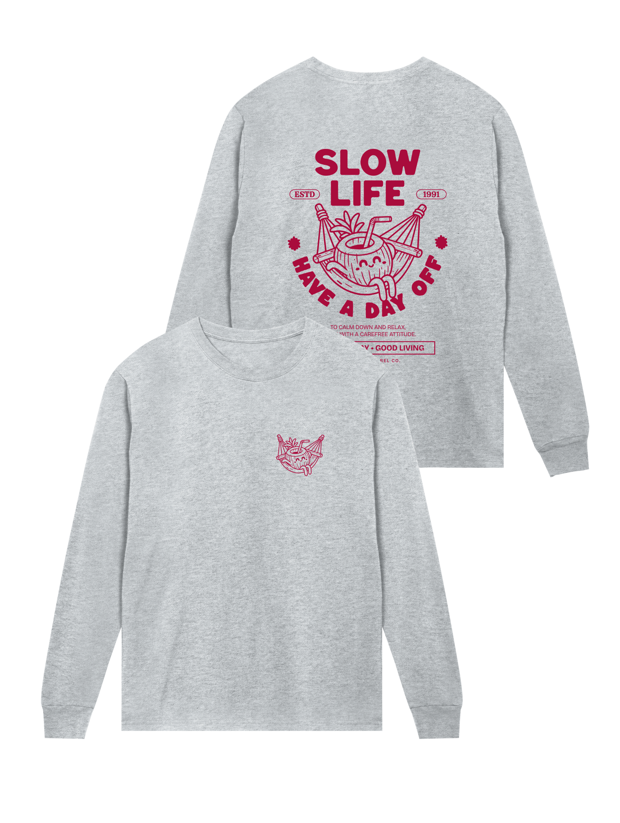 Slow Life - Herren Langarmshirt - Flamingo Apparel