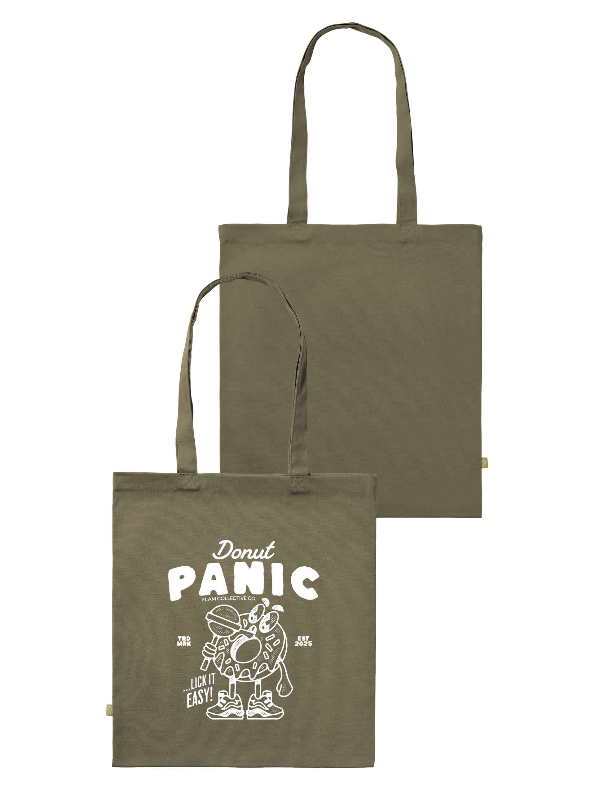 Donut Panic - Color Canvas Tote - Flamingo Apparel