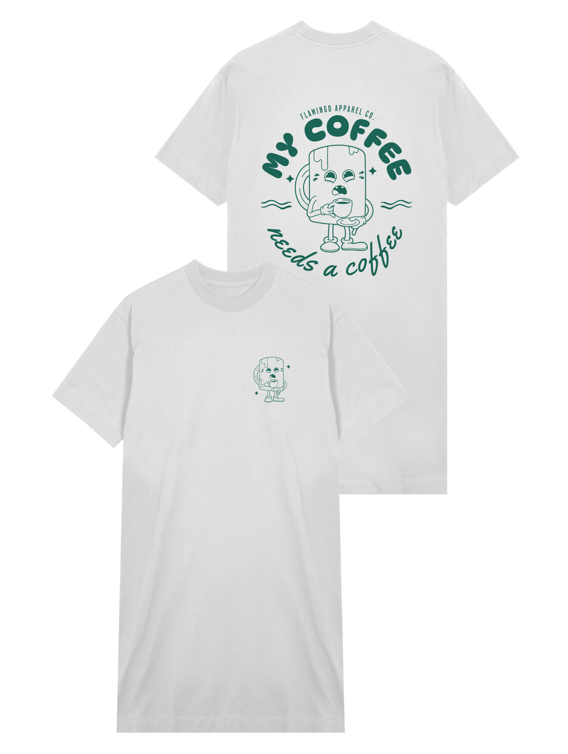 My Coffee - Damen T-Shirt Kleid - Flamingo Apparel